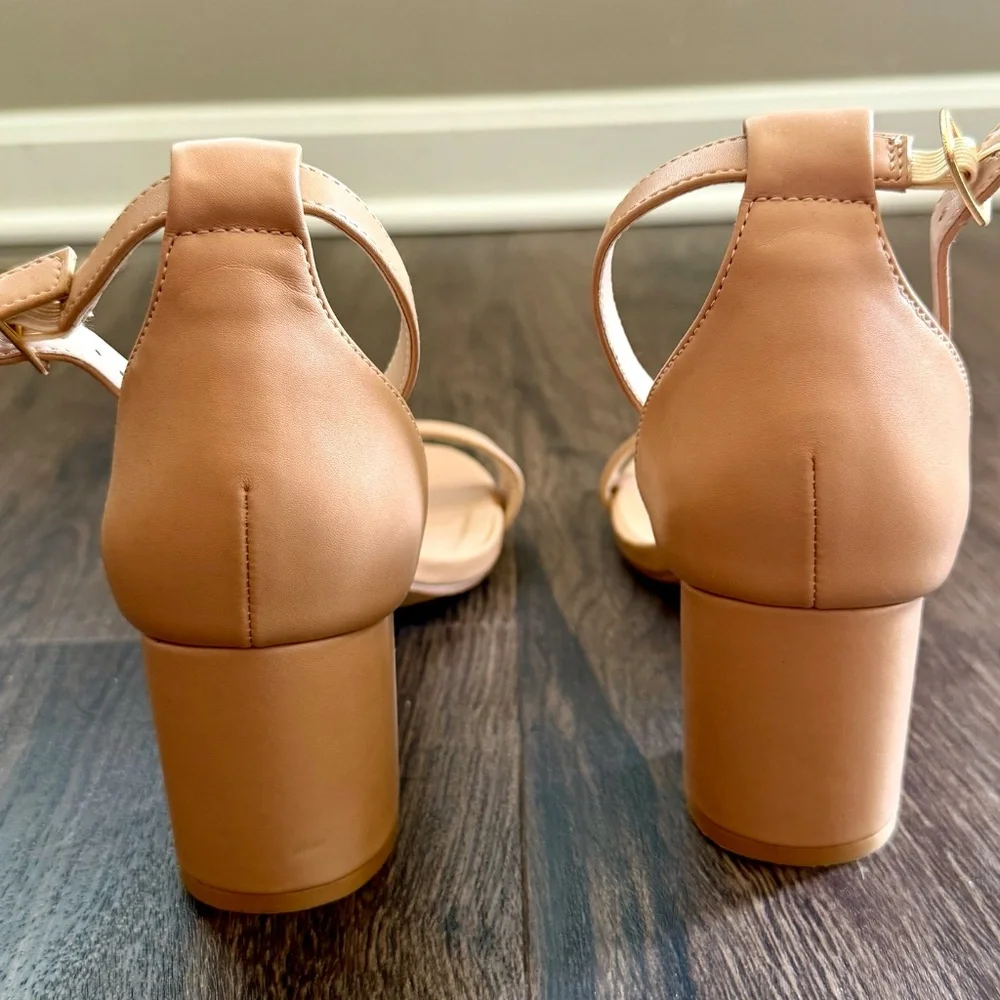 Azazie Women's One-Strap Buckle Block Heel Sandals - Nude - 8.5 - Picture 3 of 4
